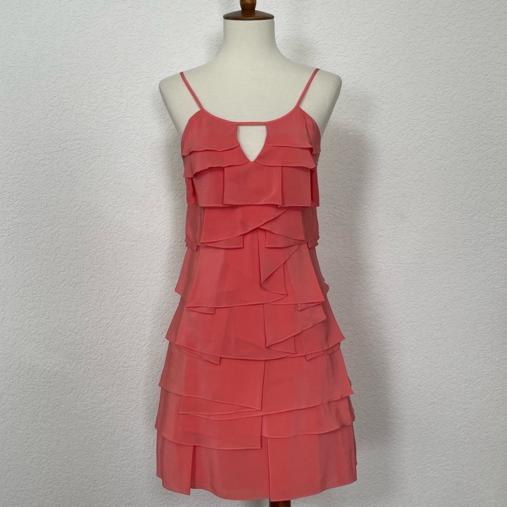 BCBGMaxAzria Coral Ruffled Mini Dress